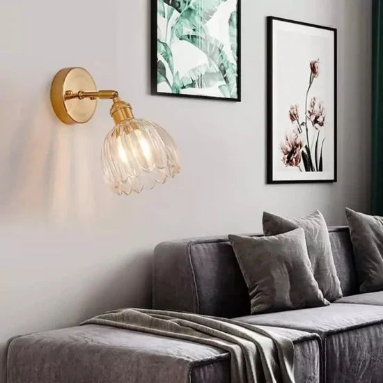 Velza Retro Glass Wall Lamp Tulip