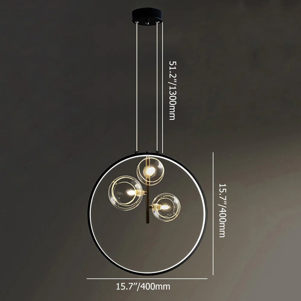 Elaris Minimalist Glass Ball Pendant Lamp Black