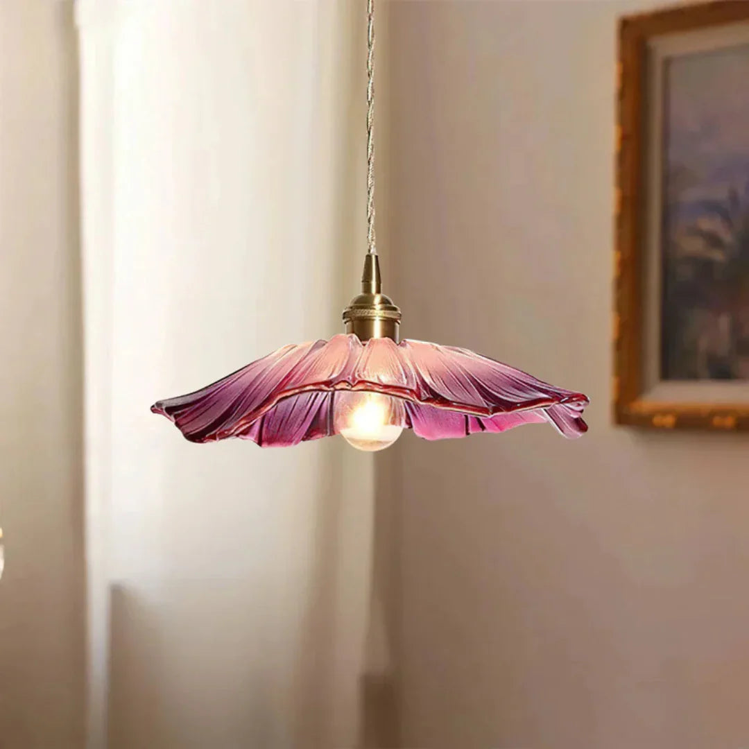 Myloq Retro Lotus Glass Pendant Lamp