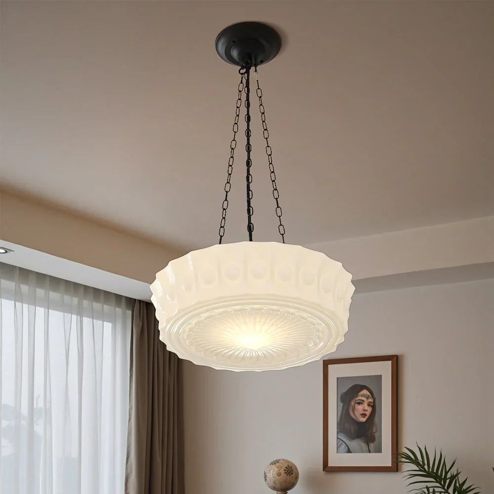Thalessia Milky White Pendant Lamp in Minimalist Design