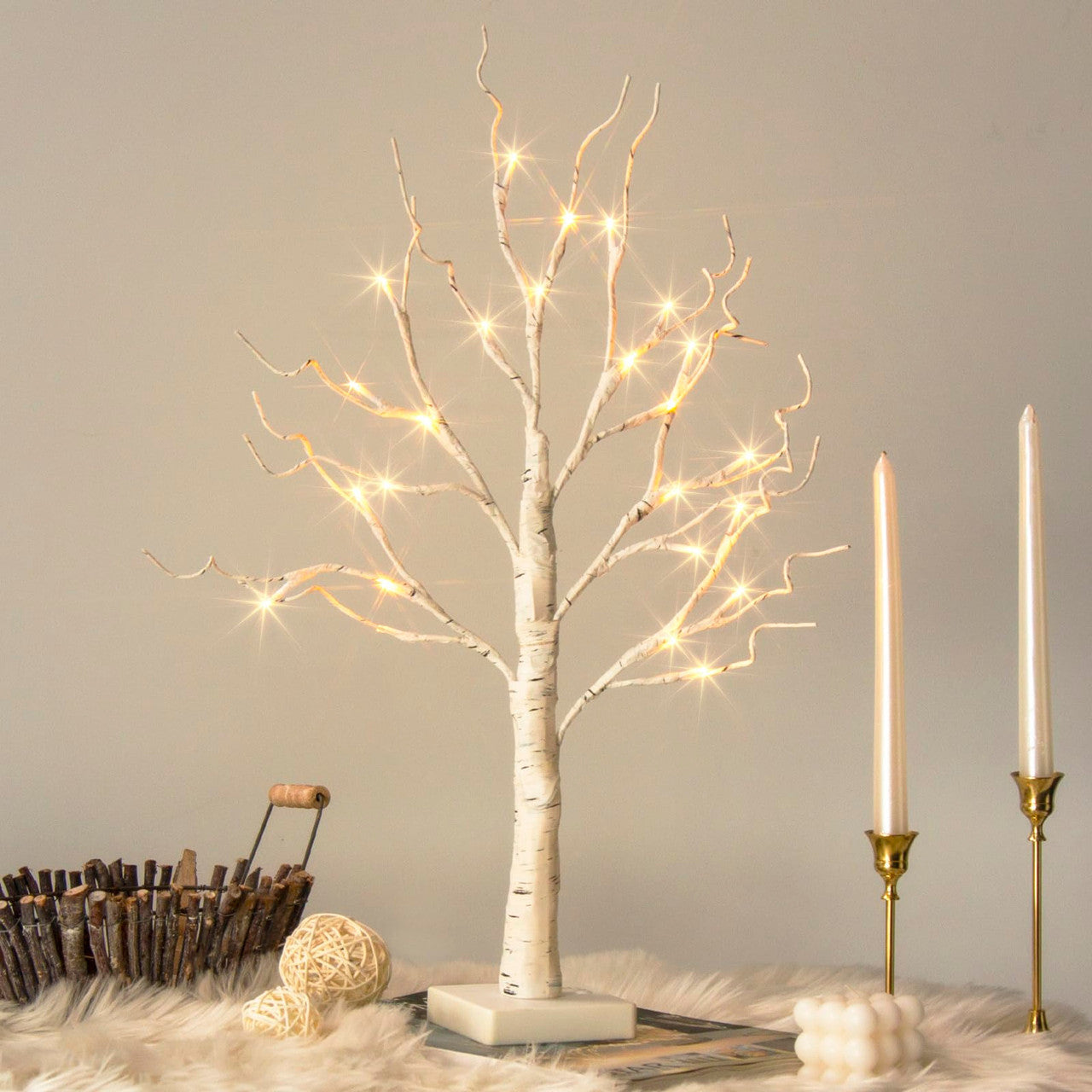 Twinkling Tree Birch Tree by Casa Solaro™