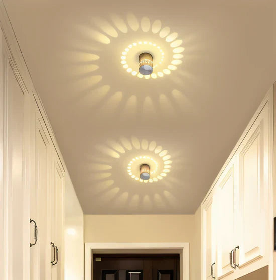 Lythera Cylindrical LED Wall Lamp with Colorful Spiral Lighting