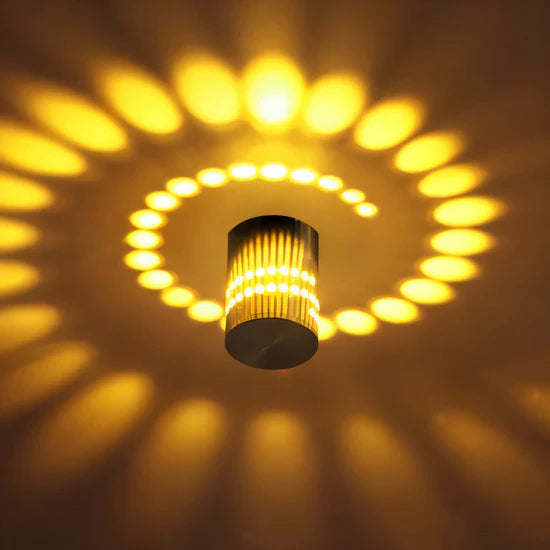 Lythera Cylindrical LED Wall Lamp with Colorful Spiral Lighting