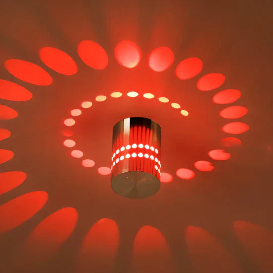 Lythera Cylindrical LED Wall Lamp with Colorful Spiral Lighting