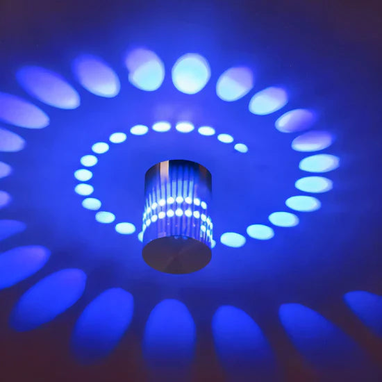 Lythera Cylindrical LED Wall Lamp with Colorful Spiral Lighting