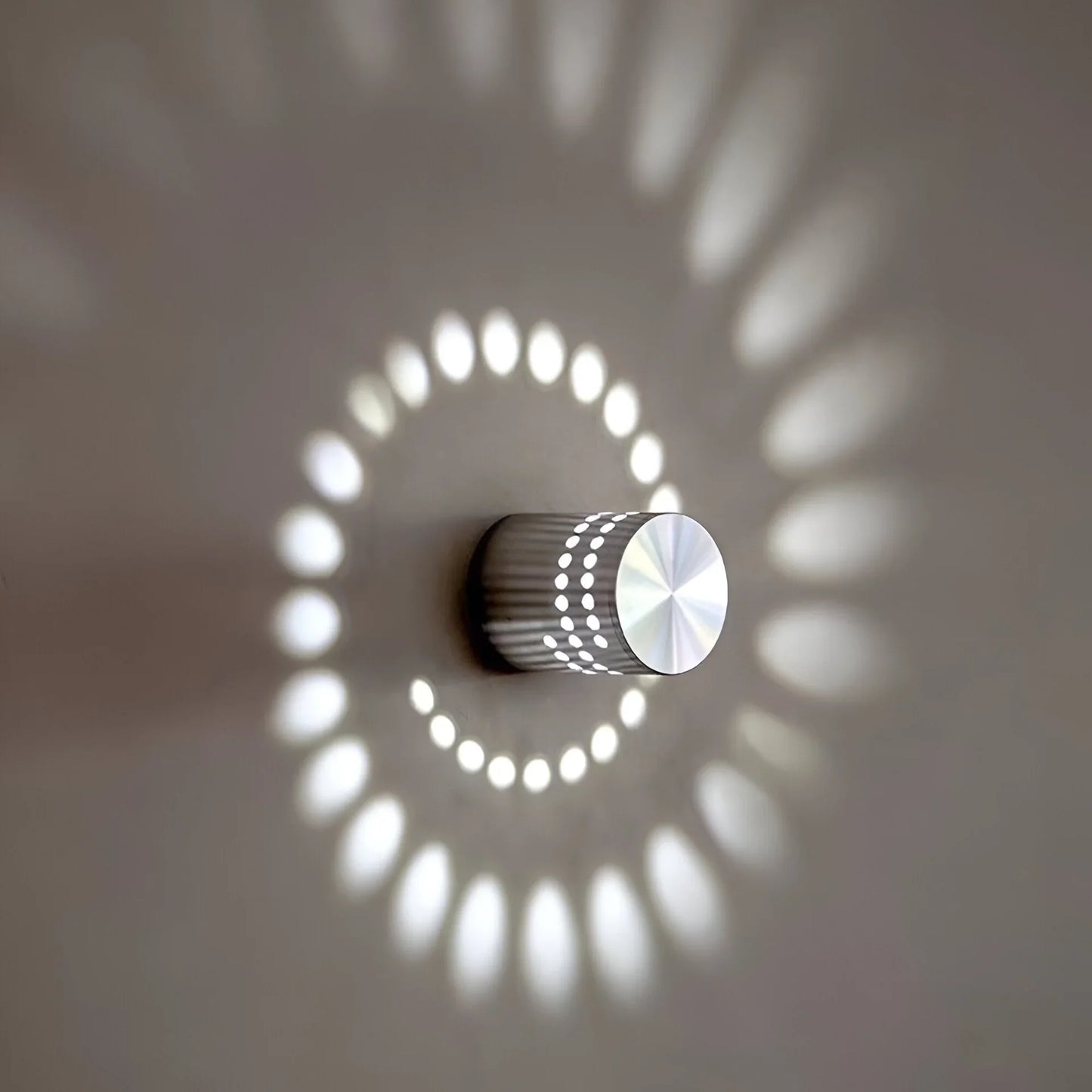 Lythera Cylindrical LED Wall Lamp with Colorful Spiral Lighting