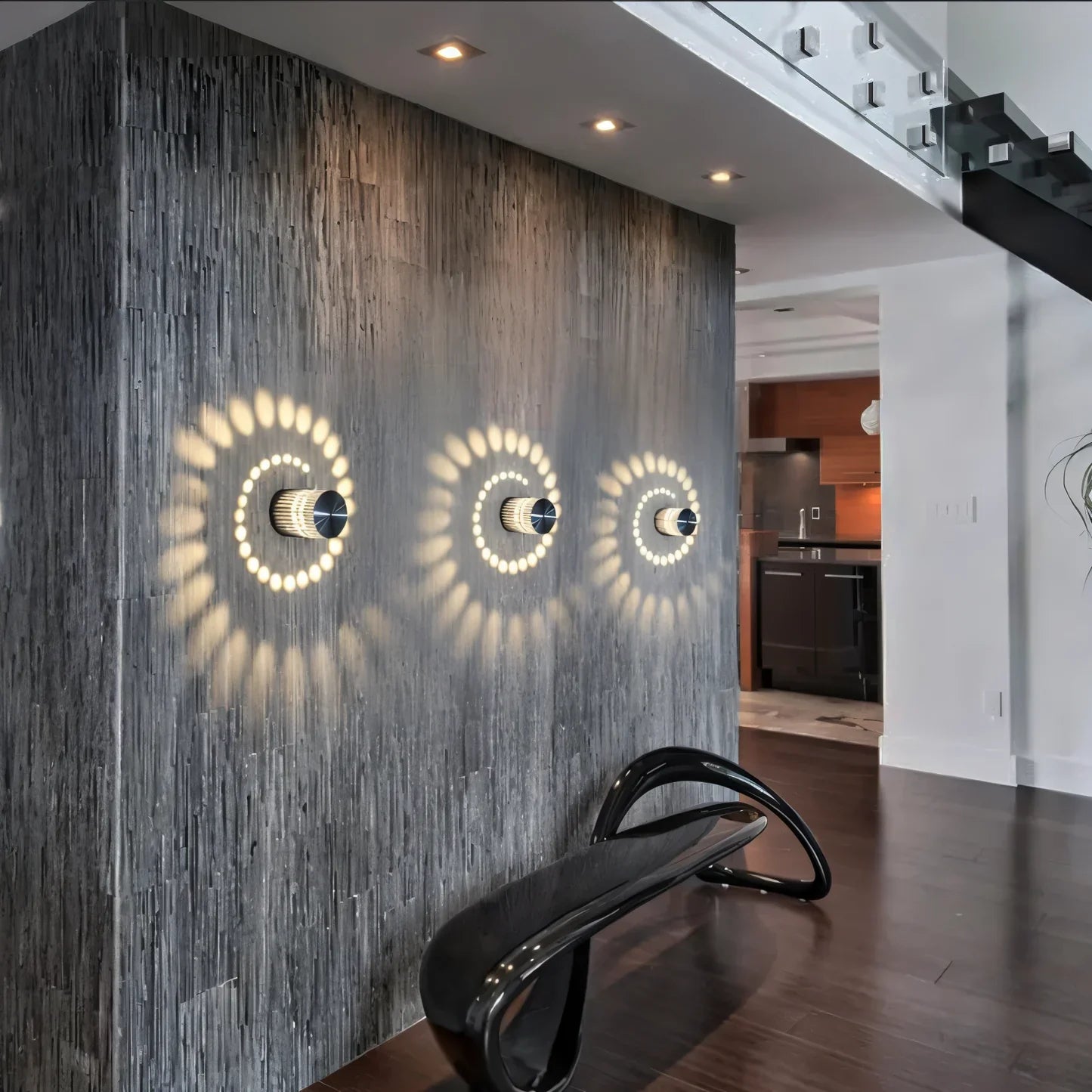 Lythera Cylindrical LED Wall Lamp with Colorful Spiral Lighting