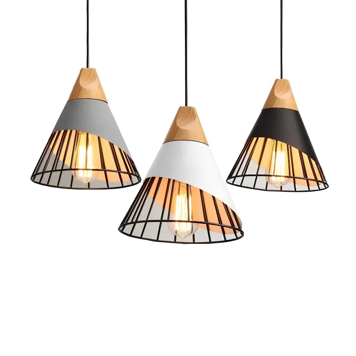 Callista Industrial Pendant Lamp with Open Cage Design