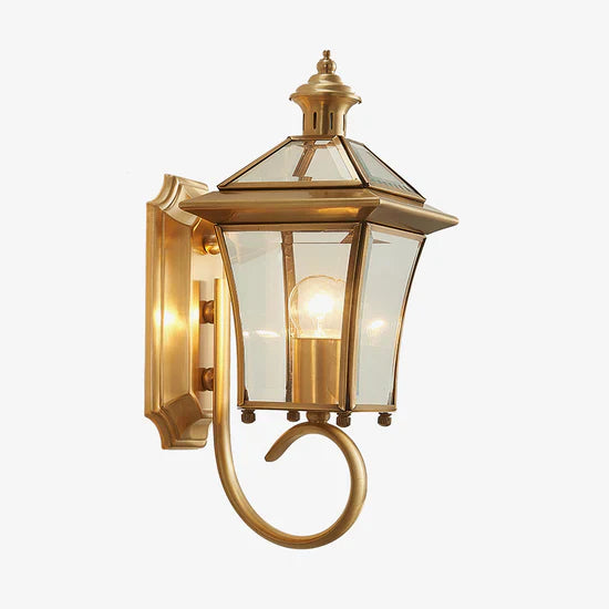 Olivara Retro Brass Outdoor Wall Lamp