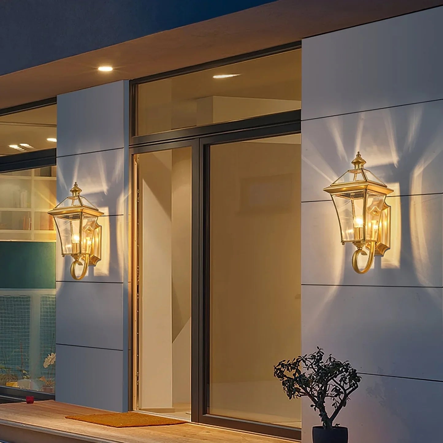Olivara Retro Brass Outdoor Wall Lamp