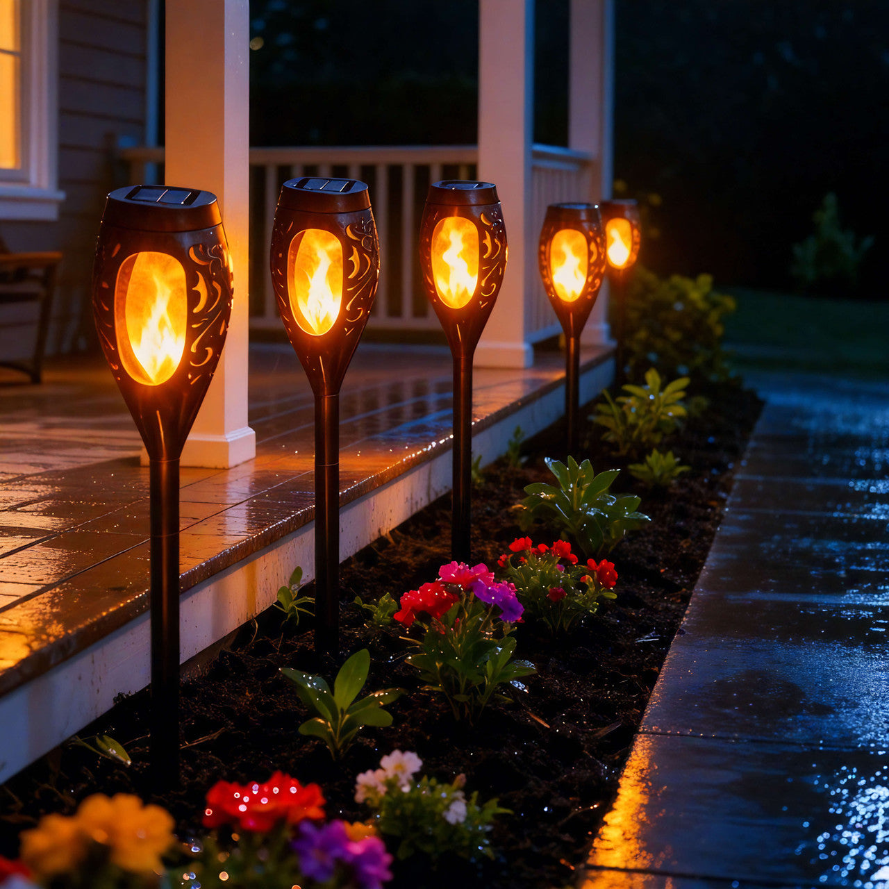 Twinkling Tree Solar Flame Light by Casa Solaro™