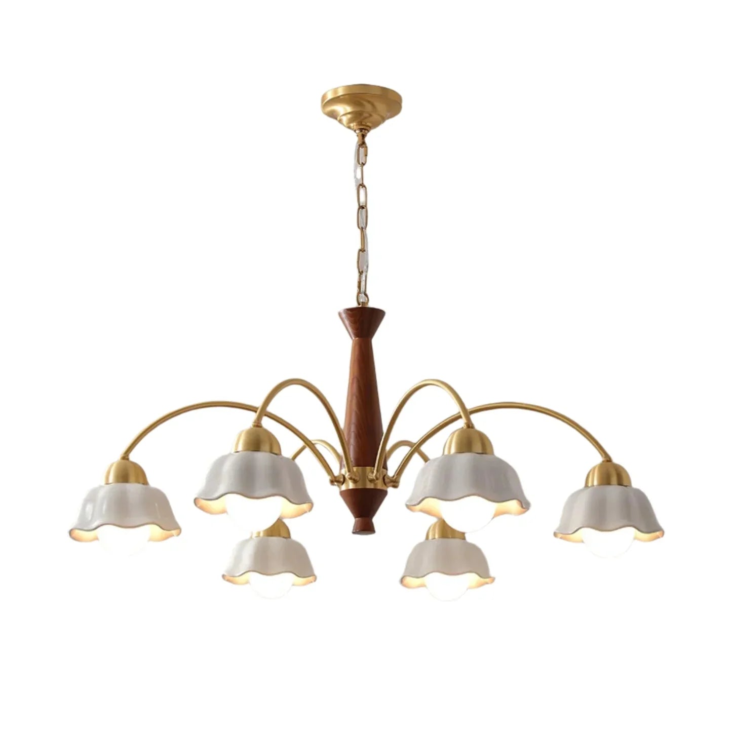 Noctia Mid-Century Copper Ceramic Chandelier