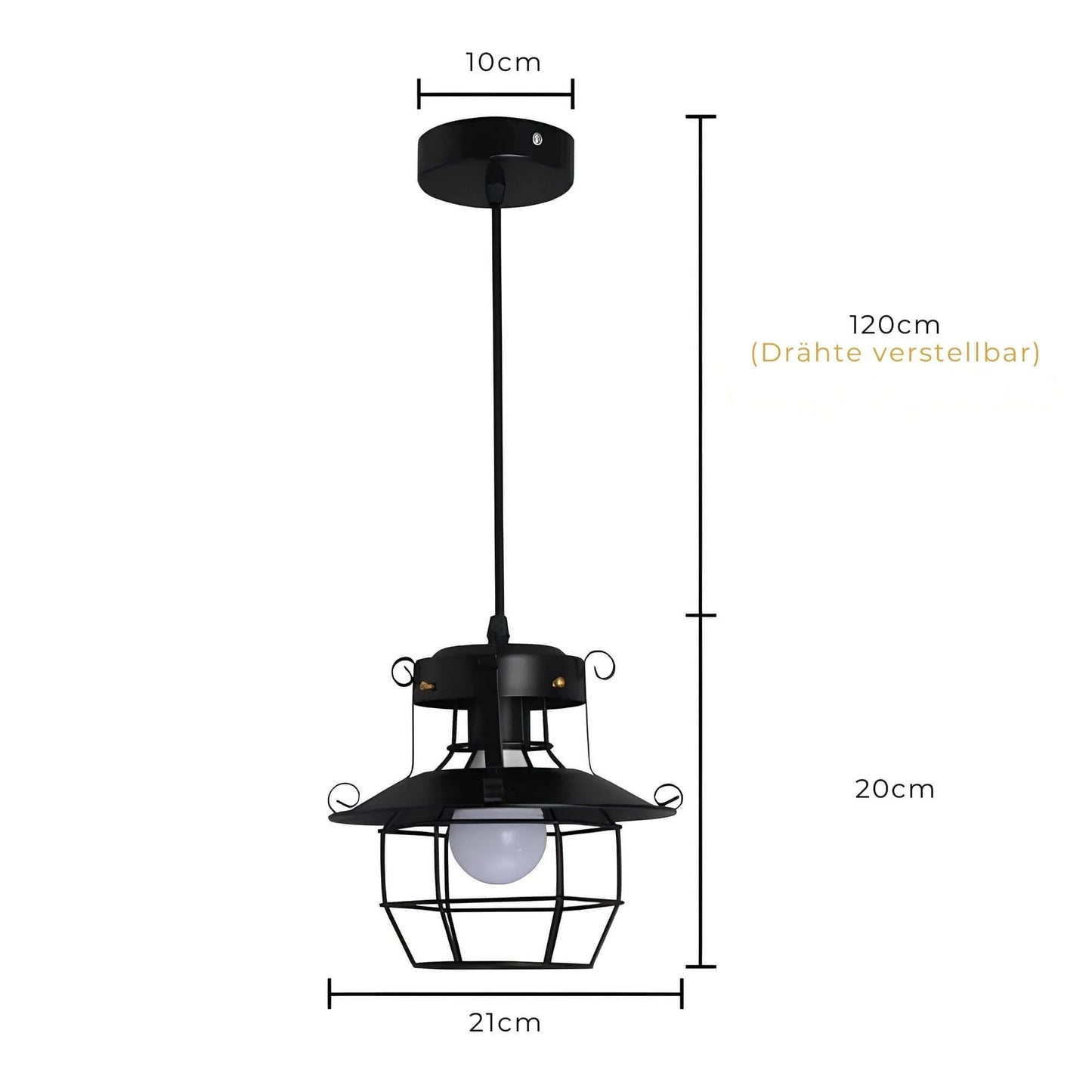 Athenaeum Industrial Metal Cage Pendant Lamp