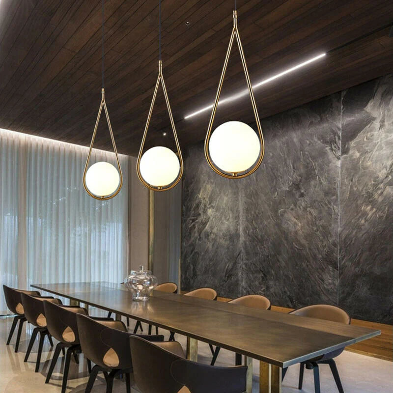 Sorelia Modern Minimalist Gold Drop Shape LED Pendant Lamp