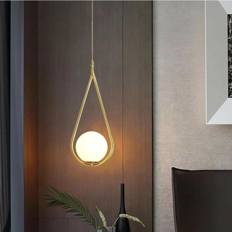 Sorelia Modern Minimalist Gold Drop Shape LED Pendant Lamp