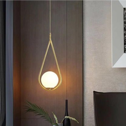 Sorelia Modern Minimalist Gold Drop Shape LED Pendant Lamp