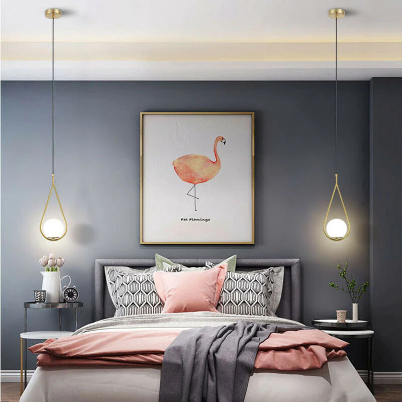 Sorelia Modern Minimalist Gold Drop Shape LED Pendant Lamp