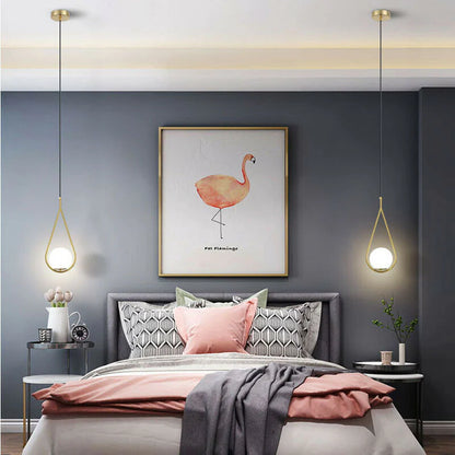 Sorelia Modern Minimalist Gold Drop Shape LED Pendant Lamp