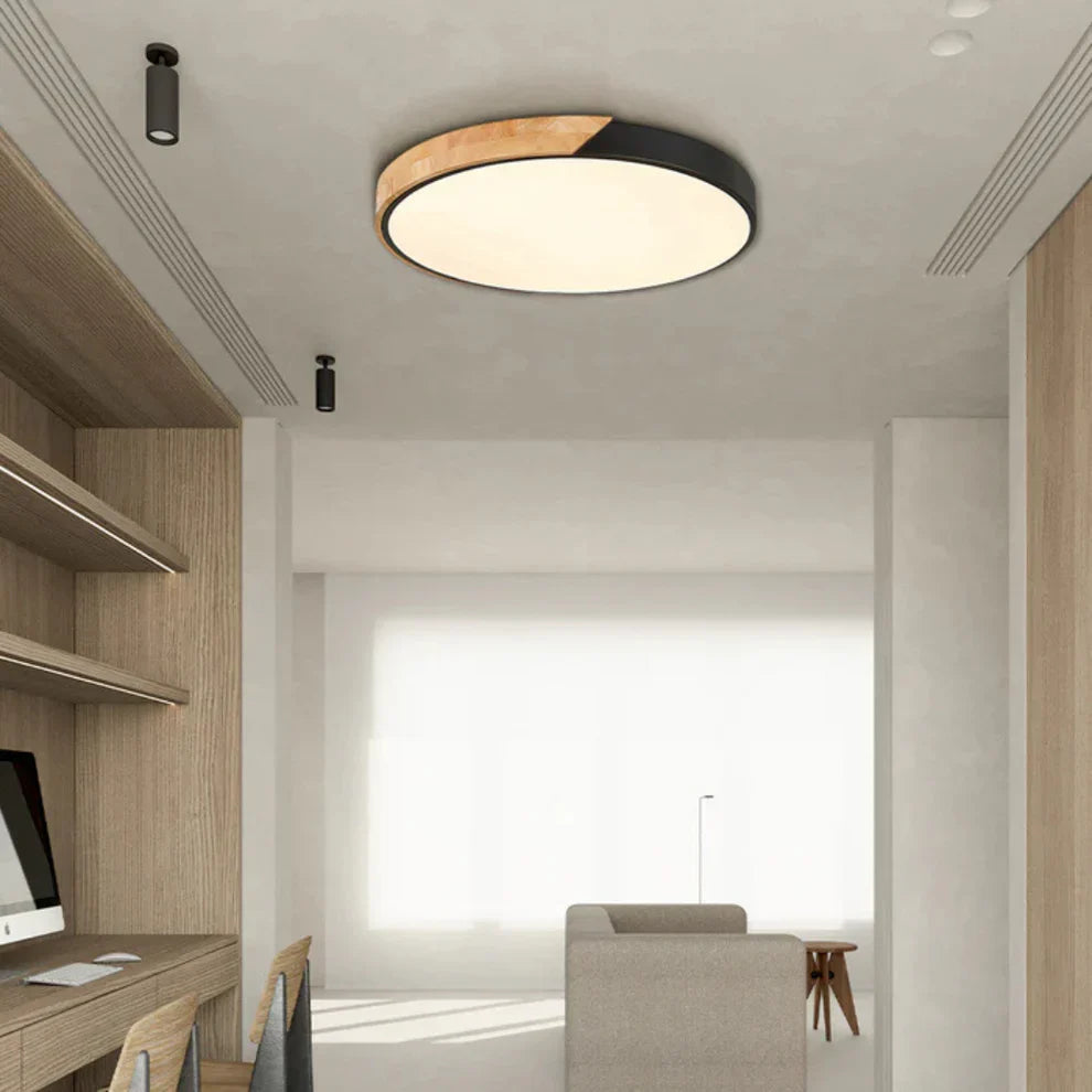 Delos Scandinavian Wooden LED Ceiling Lamp