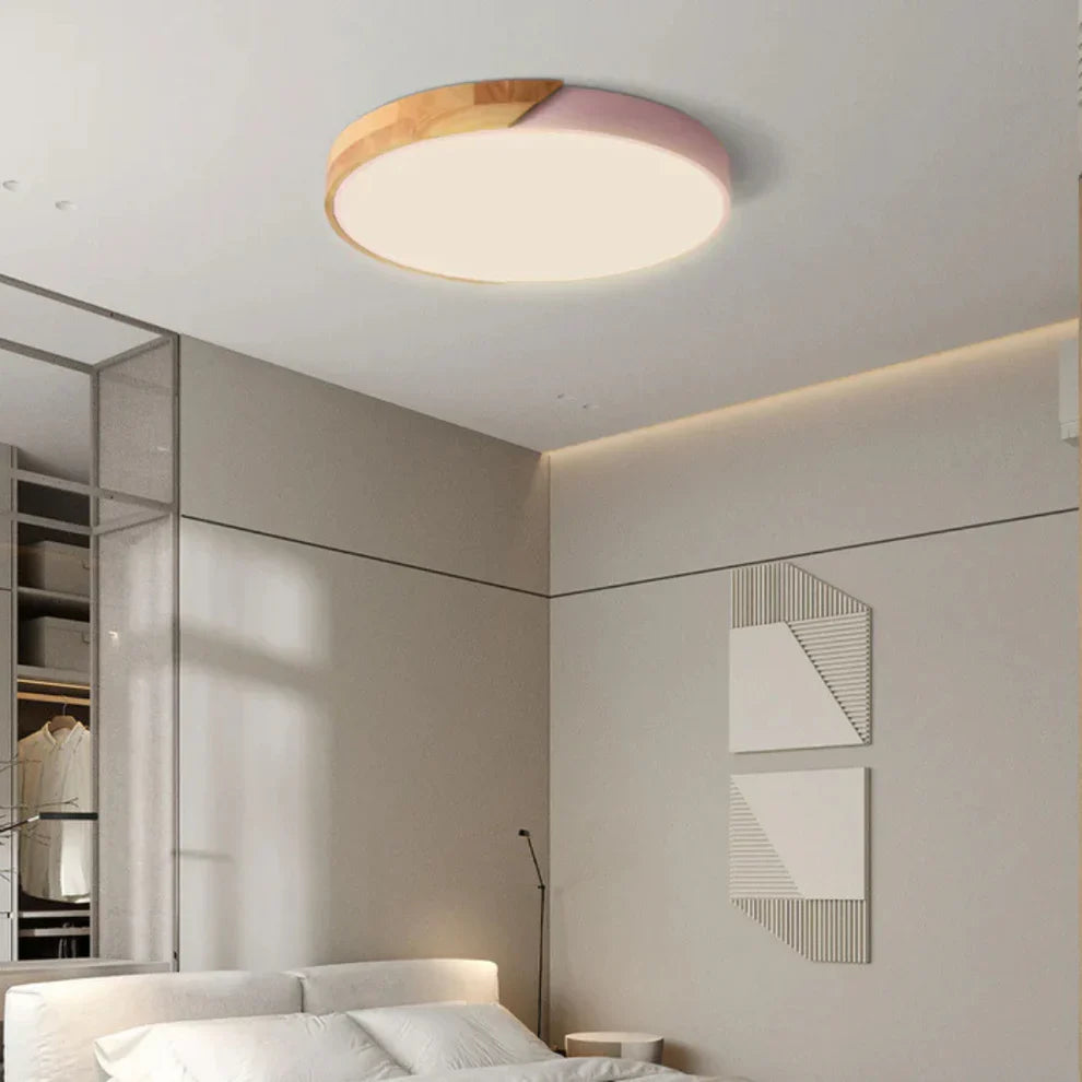 Delos Scandinavian Wooden LED Ceiling Lamp