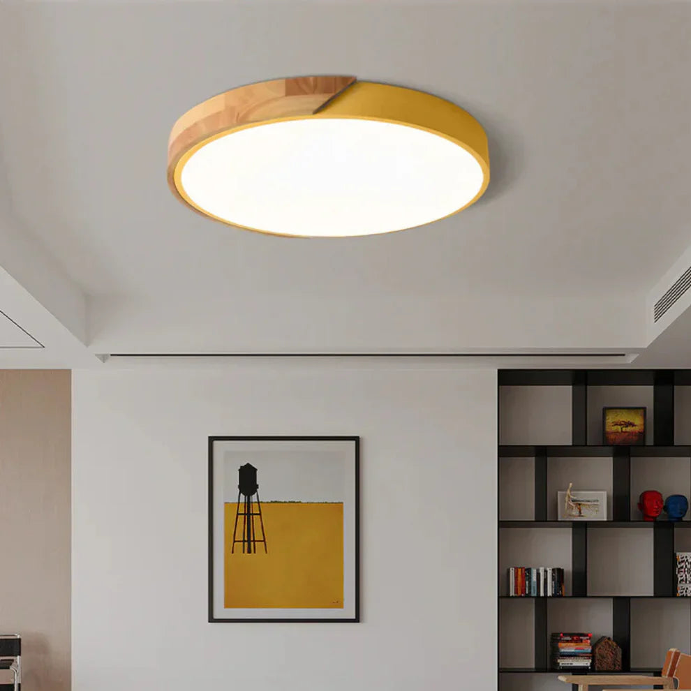 Delos Scandinavian Wooden LED Ceiling Lamp