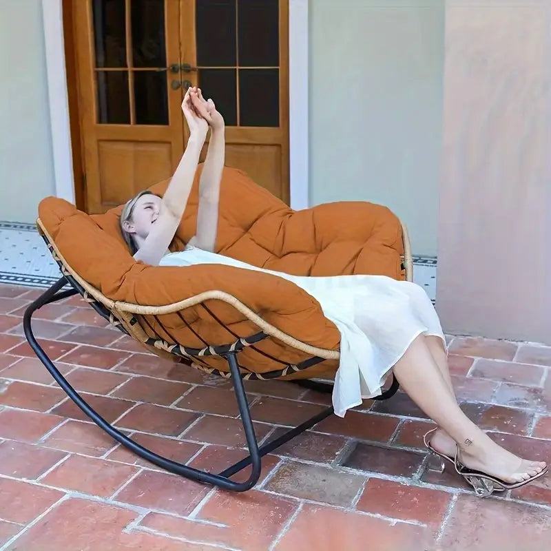 Outdoor Papasan Rocking Chair