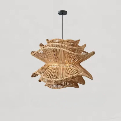 Ignara Creative Layered Rattan Pendant Lamp in Scandinavian Designer Style
