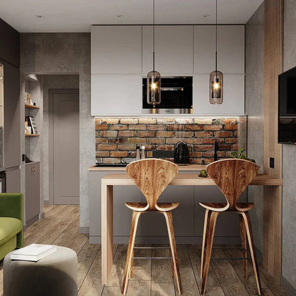 Haloir Design Hanging Lamp Dining Table Made of Glass