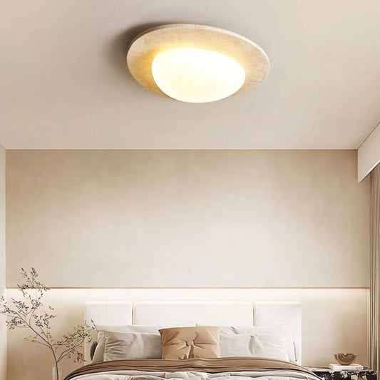 Calla Cream Travertine LED Ceiling Lamp