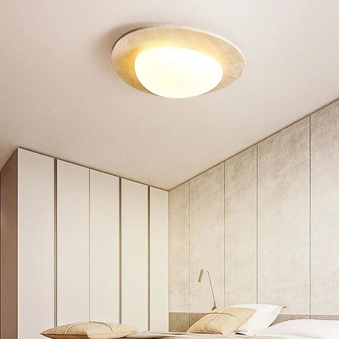 Calla Cream Travertine LED Ceiling Lamp