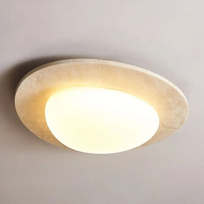 Calla Cream Travertine LED Ceiling Lamp
