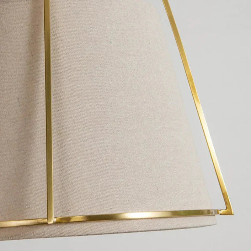Pallas Modern Fabric Pendant Lamp with Brass Frame
