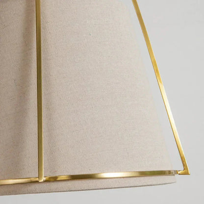 Pallas Modern Fabric Pendant Lamp with Brass Frame