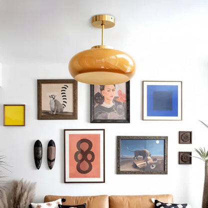 Flixar Vintage Yellow Ceiling Lamp