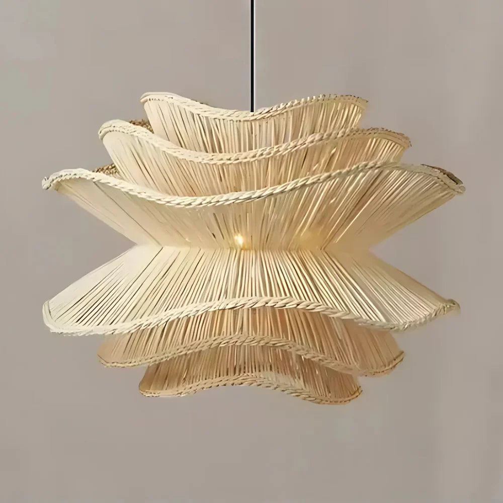 Ignara Creative Layered Rattan Pendant Lamp in Scandinavian Designer Style