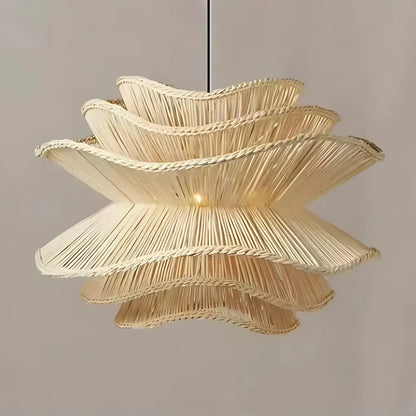 Ignara Creative Layered Rattan Pendant Lamp in Scandinavian Designer Style