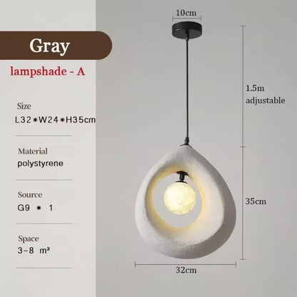 Auralessa Japanese Wabi Sabi Pendant Lamp with Minimalist Design