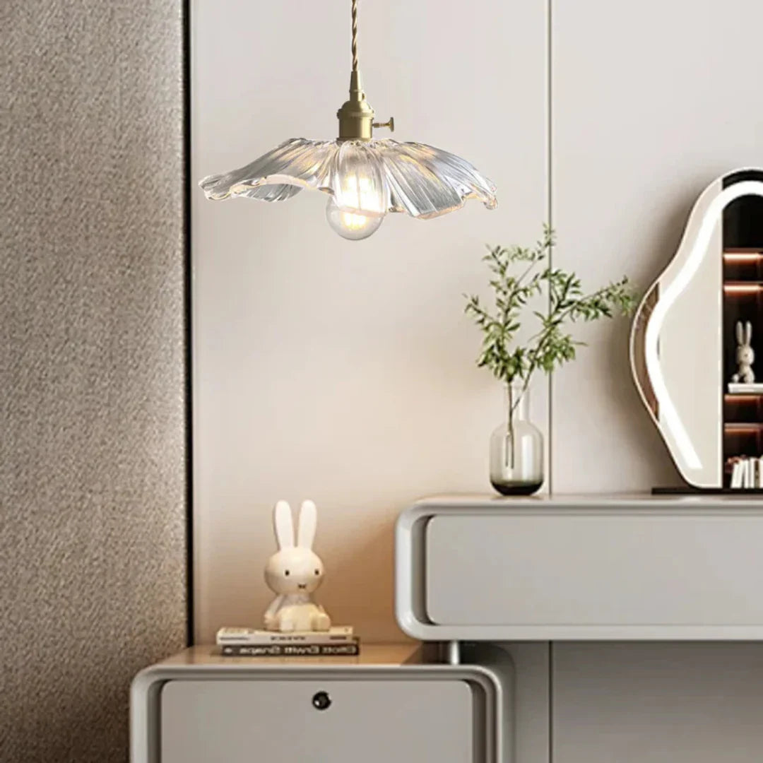 Myloq Retro Lotus Glass Pendant Lamp