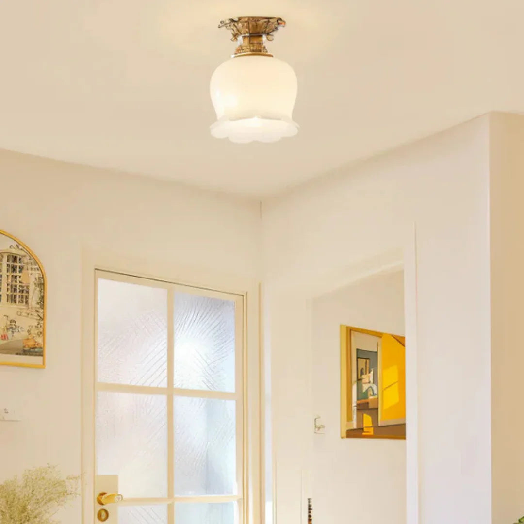 Public Vintage Flower-Shaped Ceiling Lamp