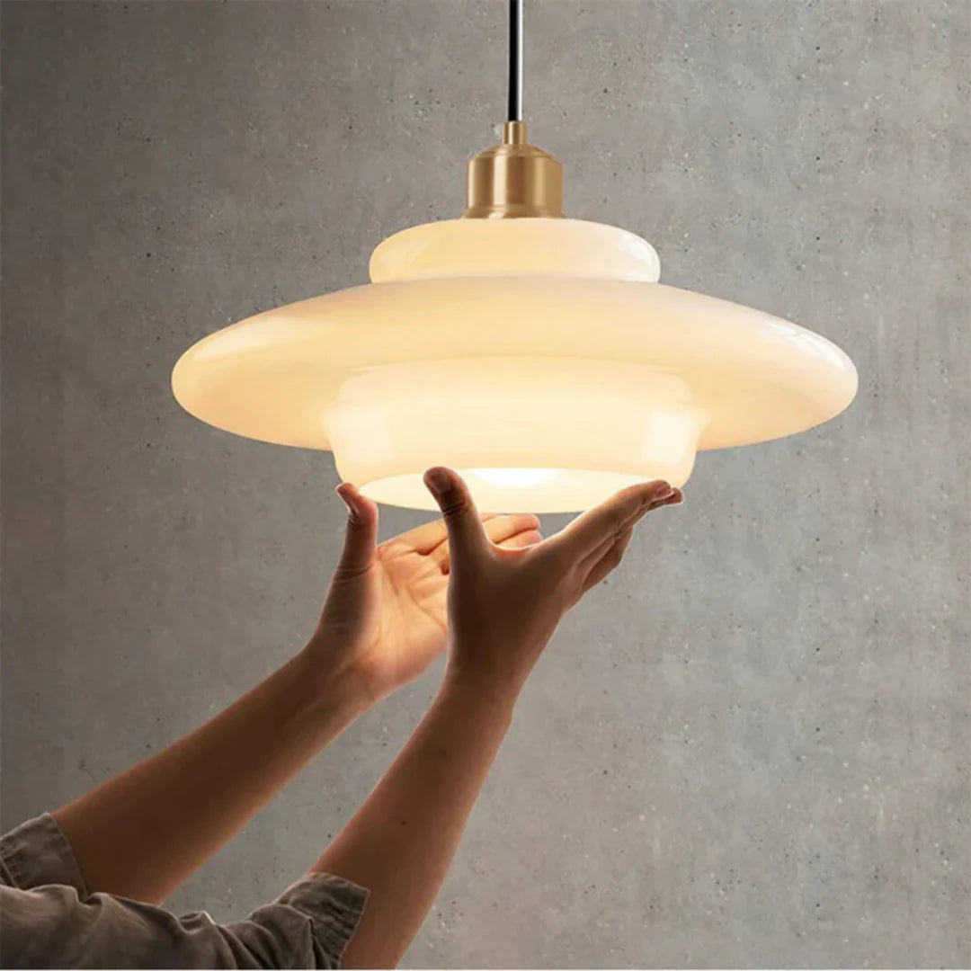 Omrix White Glass Design Pendant Lamp