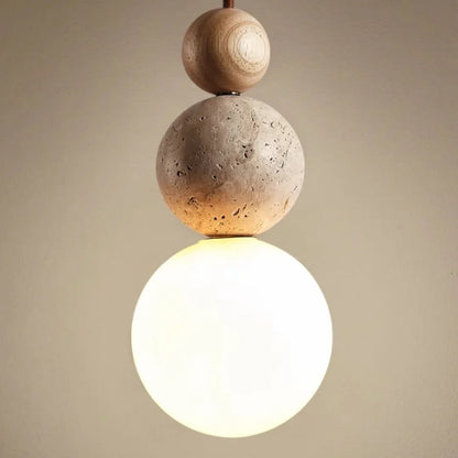 Cleonice Travertine pendant lamp