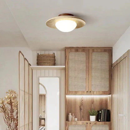 Lyonea Minimalist Travertine LED Ceiling Lamp