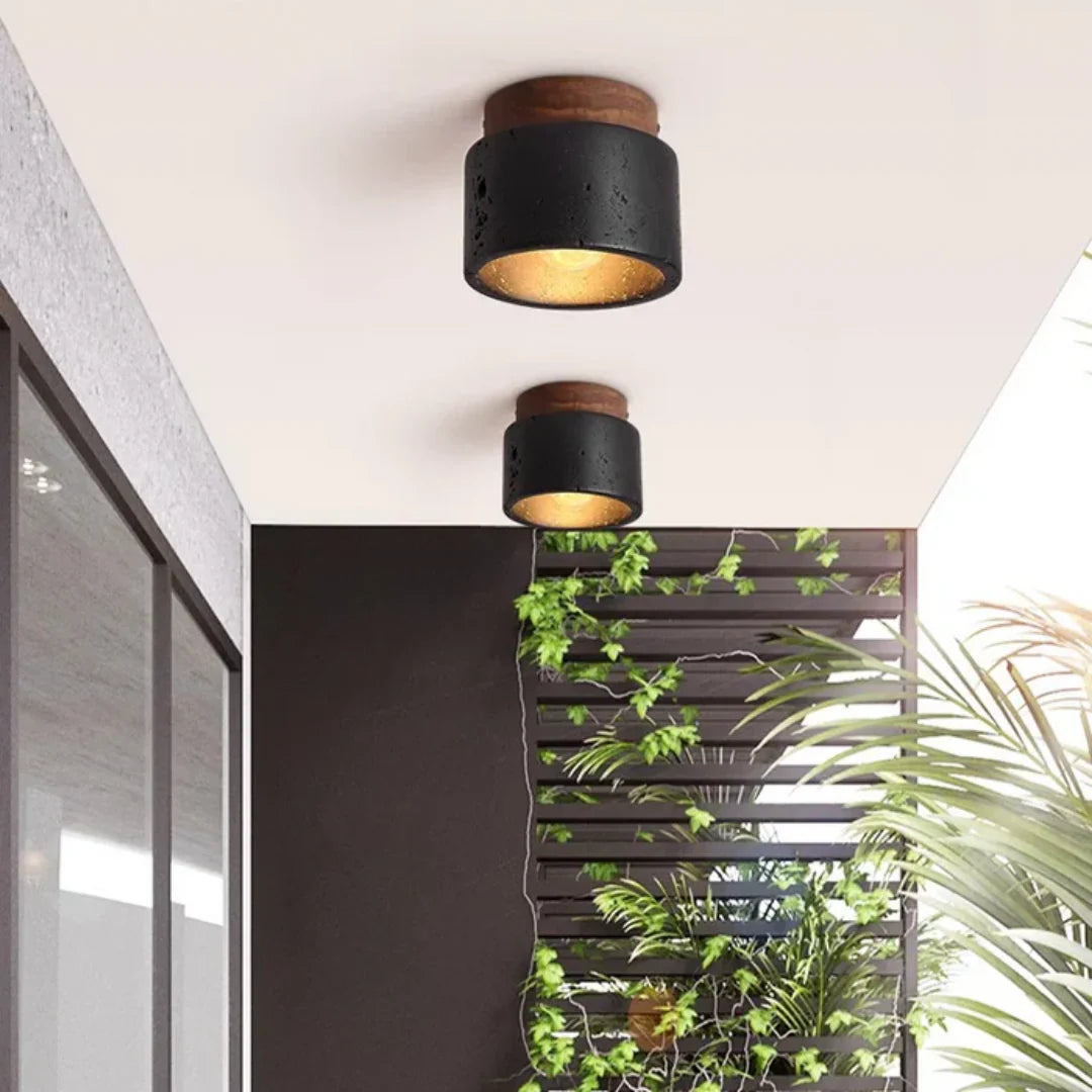 Proteus Ceiling lamp with stone look