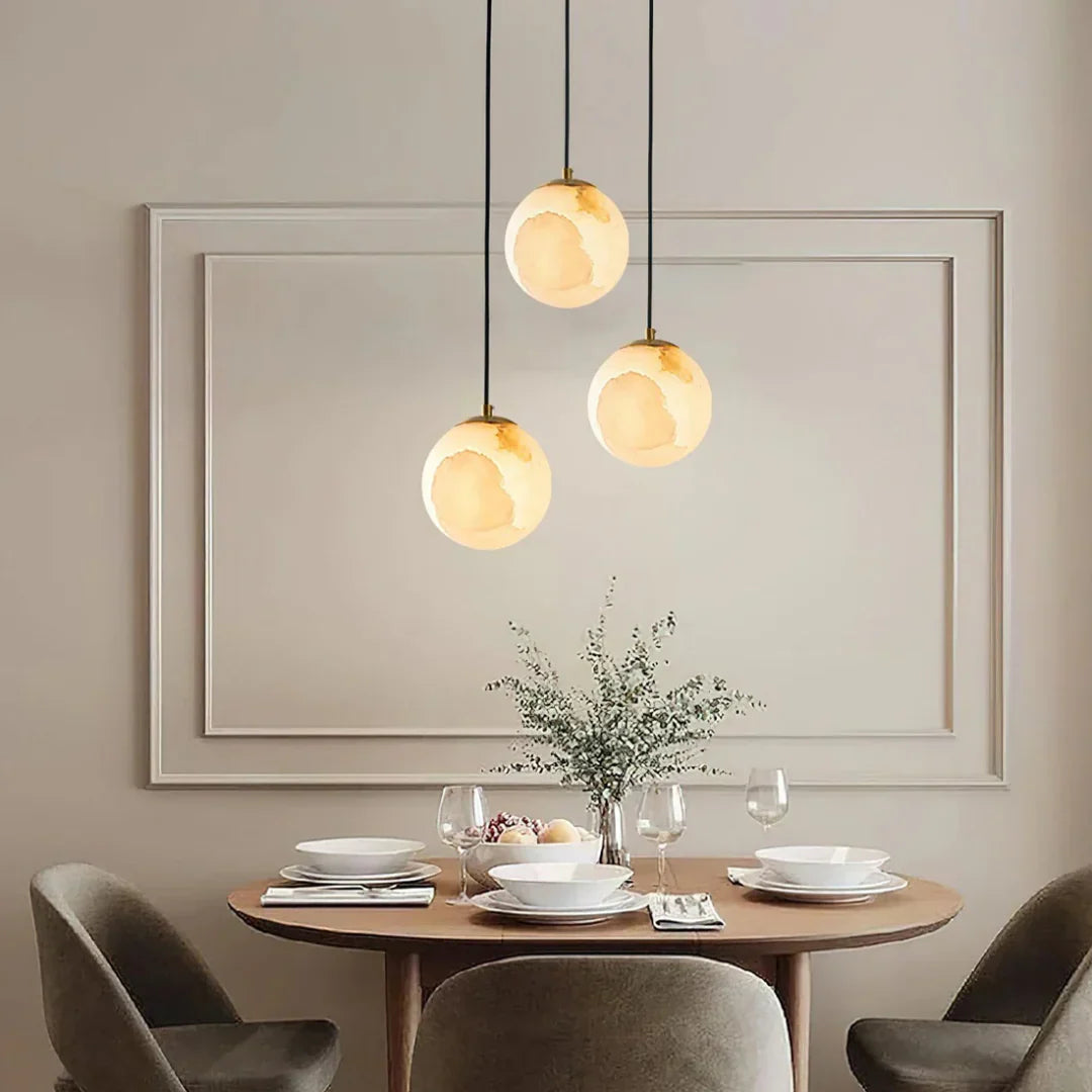 Fortuna Alabaster Ball Pendant Lamp