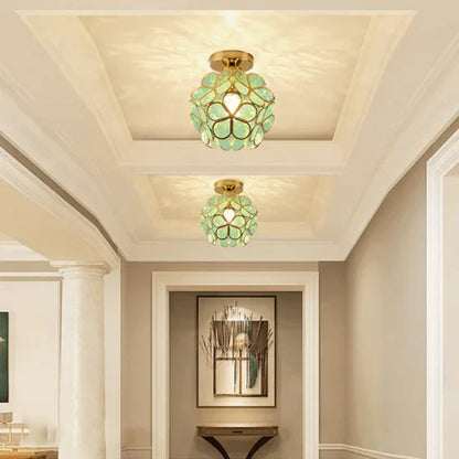 Zyvia Luxury Glass Flower Ceiling Lamp