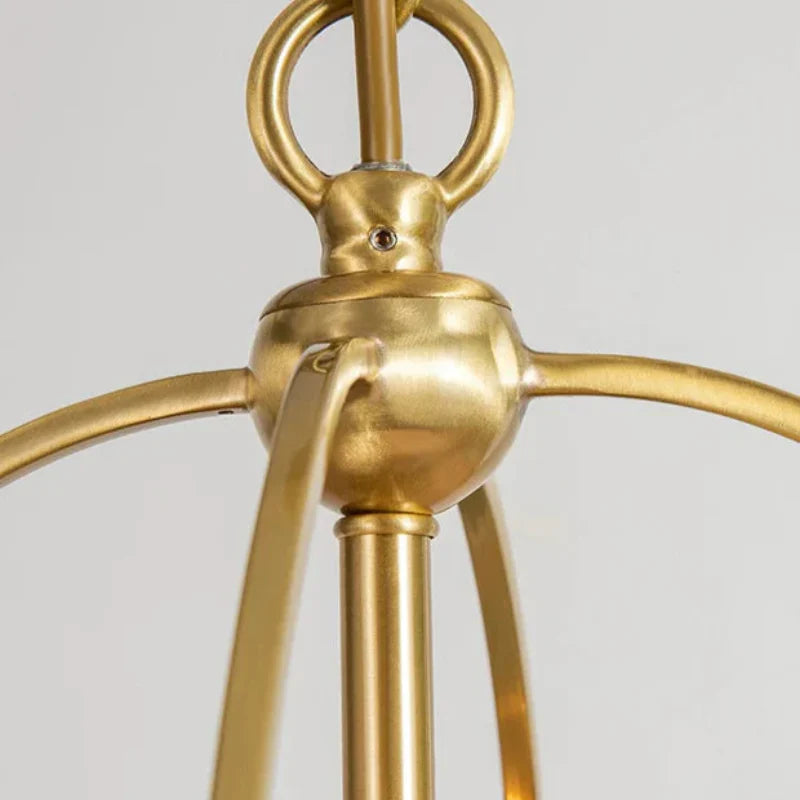 Pallas Modern Fabric Pendant Lamp with Brass Frame