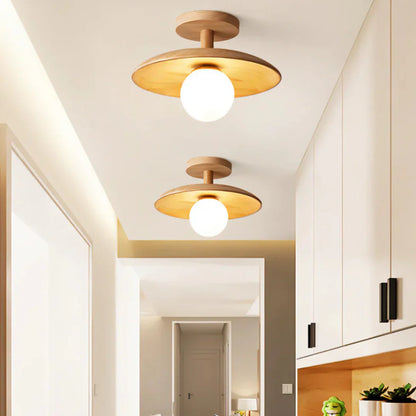 Orb Wooden Ceiling Lamp with LED Lighting