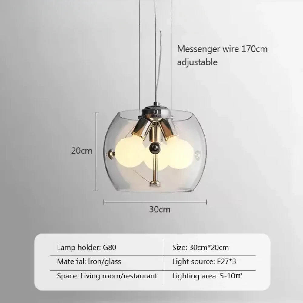 Aurion Modern Glass LED Pendant Light for Kitchen, Living Room, and Dining Room