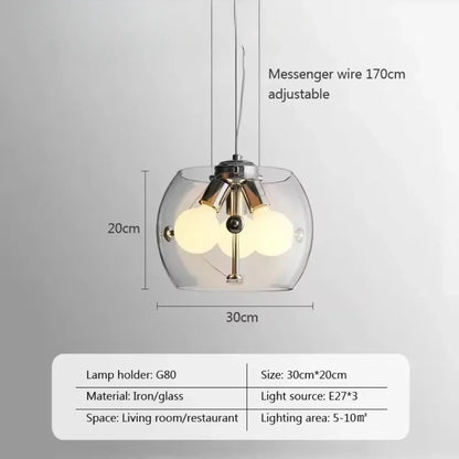 Aurion Modern Glass LED Pendant Light for Kitchen, Living Room, and Dining Room