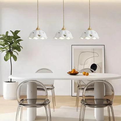 Bliss Ceramic Butterfly LED Pendant Lamp Dining Table